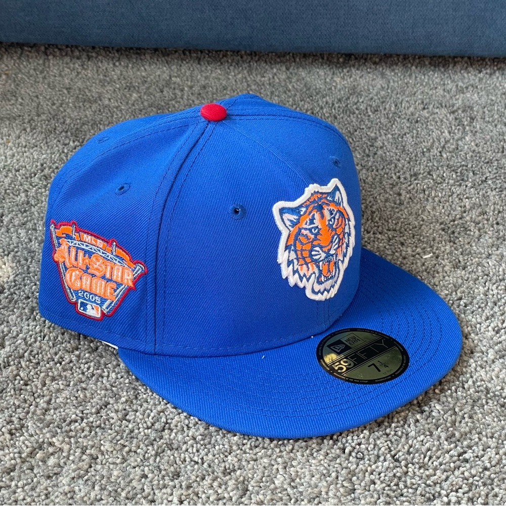 New Era Detroit Tigers Fitted Hat Kellogg’s Blue Orange 2005 ASG Size 7 1/4 MLB
